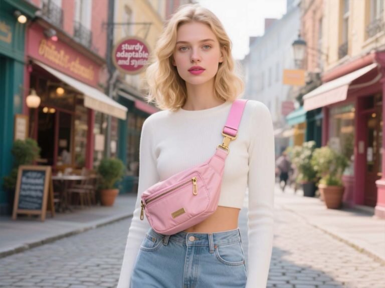 The Complete Guide to Nylon Crossbody Bags: Sturdy, Adaptable, and Stylish - laptop bag Street scene with a European white woman carrying a durable nylon crossbody bag: its sleek design, adjustable strap, and functional pockets highlight why it’s sturdy, adaptable, and stylish, as detailed in the complete guide.