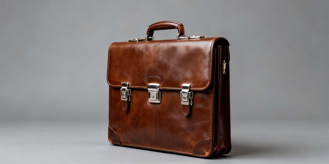 The Ultimate Office Bag Guide: Finding Your Perfect Professional Companion - laptop bag Classic brown leather office bag briefcase with metal clasps for professionals