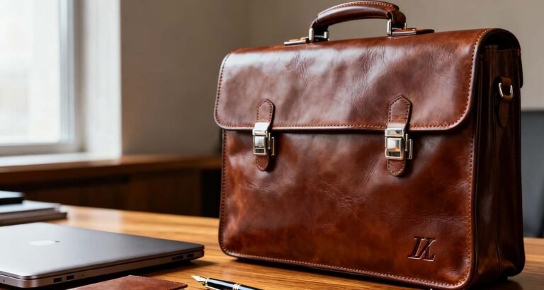 Personalised Laptop Bag: Why Choose One And 7 Stylish Options - laptop bag personalized laptop bag monogrammed leather briefcase on a modern office desk