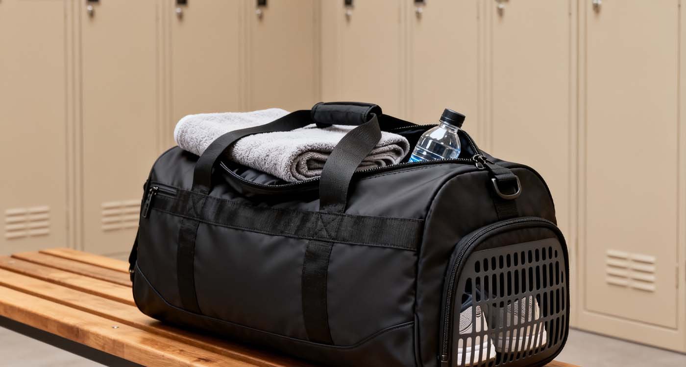 The Ultimate Gym Bag Guide: Finding Your Perfect Fitness Companion - laptop bag black gym duffel bag with wide opening and ventilated shoe compartment on locker room bench