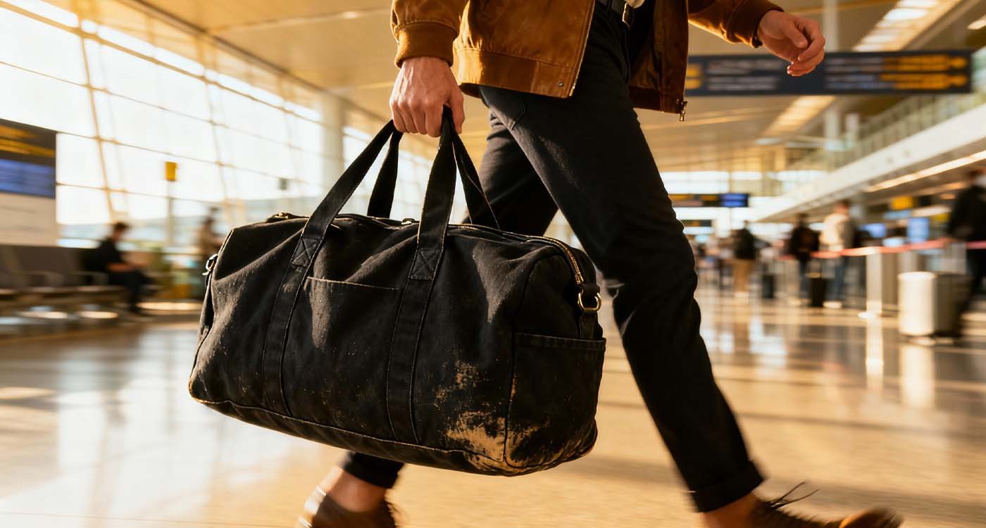 Best Duffle Bags in 2025 — The Smart Buyer’s Guide - laptop bag Traveler walking through airport holding duffle bag