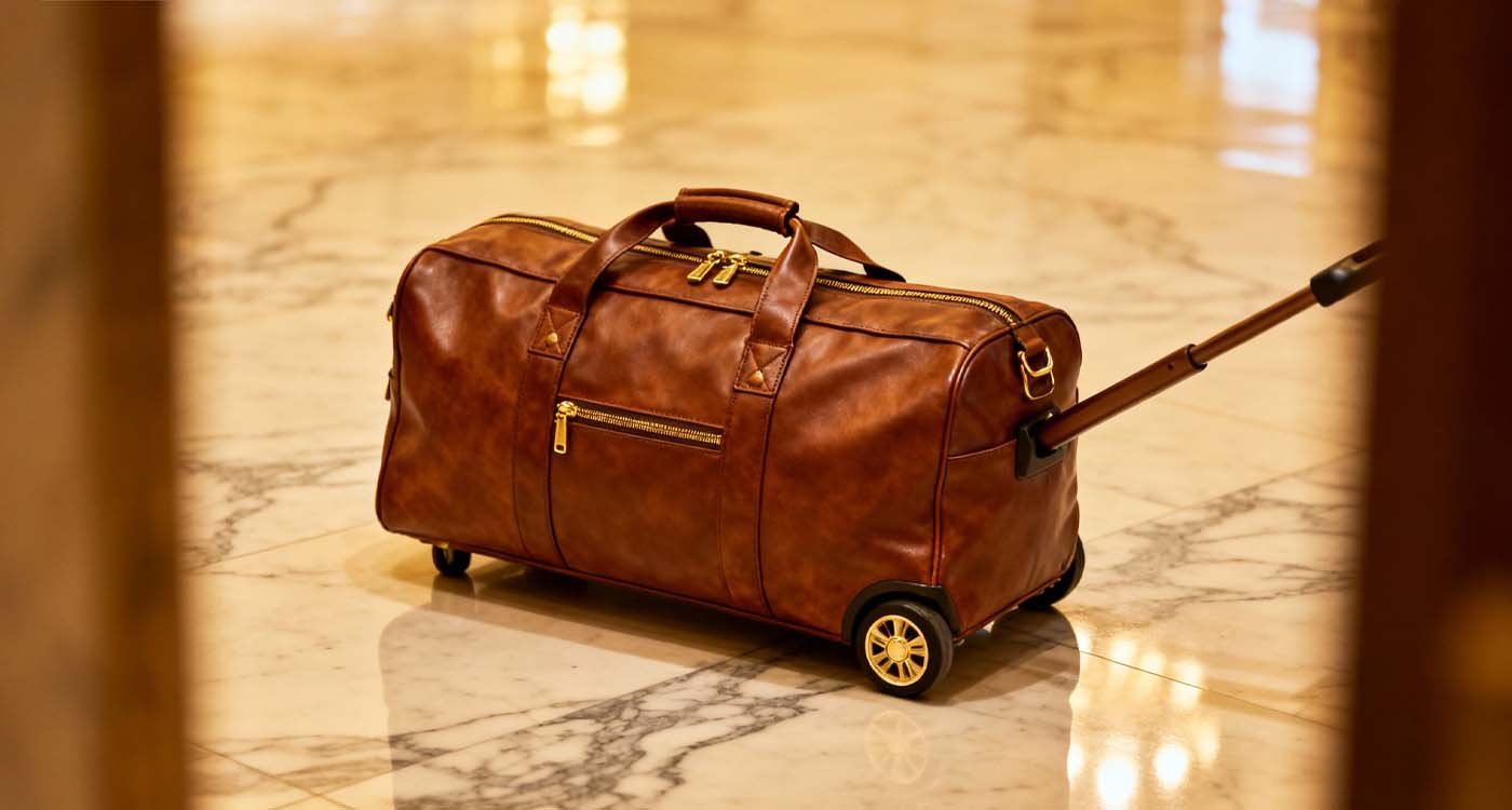 Best Duffle Bag Luggage on Wheels (2025) — Roll, Pack, and Travel Smart - laptop bag Brown leather duffle bag with wheels
