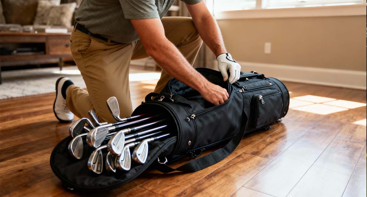 Best Travel Bags for Golf 2025 — Travel Smart, Protect Your Clubs - laptop bag Golfer packing clubs in travel bag