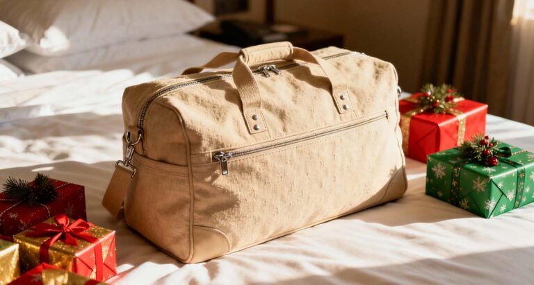 Best Travel Bags for Holidays 2025 — Pack Smart, Travel in Style - laptop bag Weekender travel bag on hotel bed