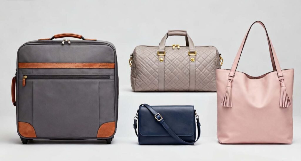 Travel Bags for Women: 23 Stylish Perfect Options 2025 - laptop bag selection of elegant travel bags for women on a neutral background